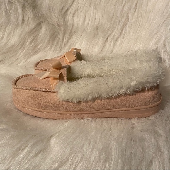 Jessica Simpson Slipper Girls‎ Size 2/3 Large Pink Slip On Fur Lining - Picture 6 of 10